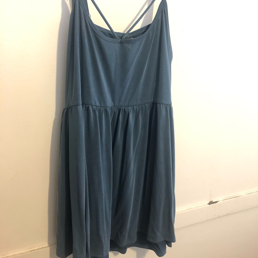 2X Torrid Dusty Blue Peplum Tank with Cage Chest